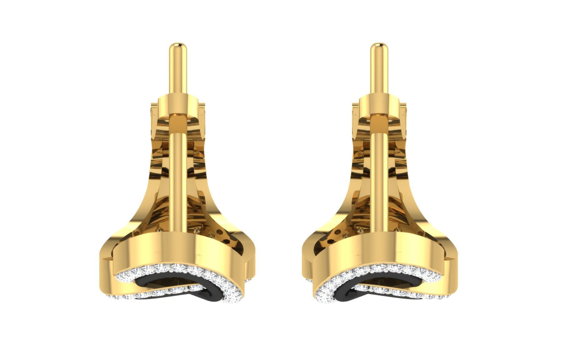 Solitaire Women Drop Earring 3dm STL OBJ FBX Render Details 3D print model_7