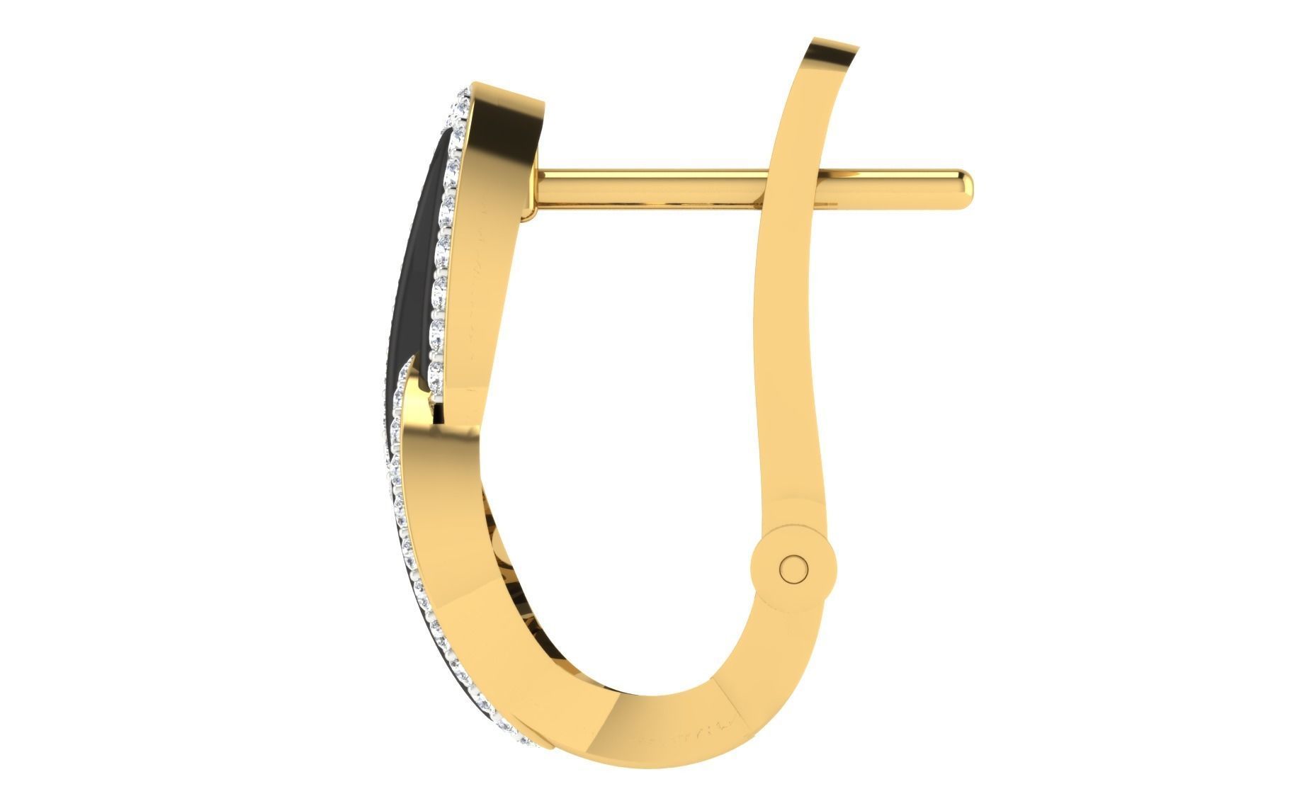 Solitaire Women Drop Earring 3dm STL OBJ FBX Render Details 3D print model_5