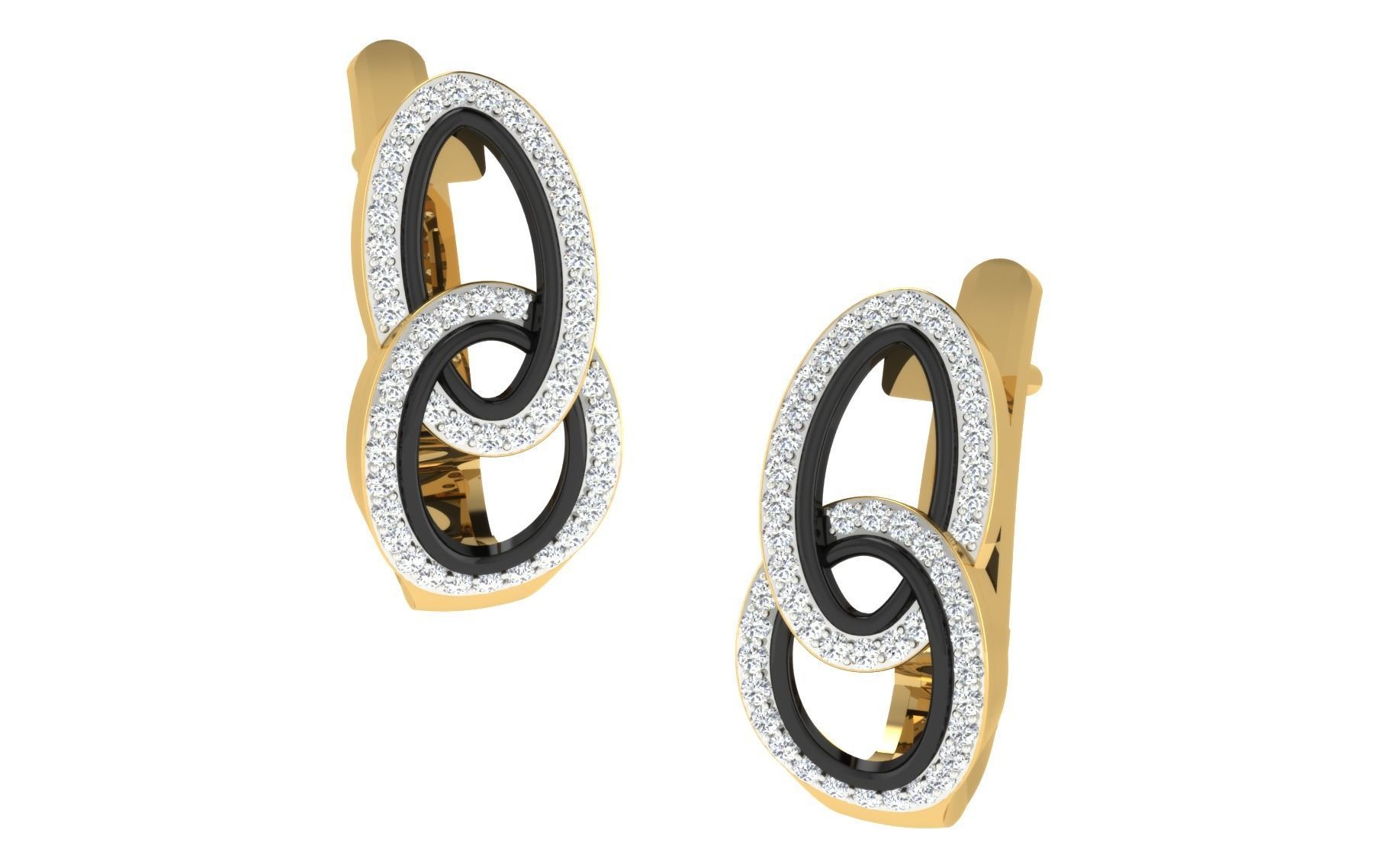 Solitaire Women Drop Earring 3dm STL OBJ FBX Render Details 3D print model_2