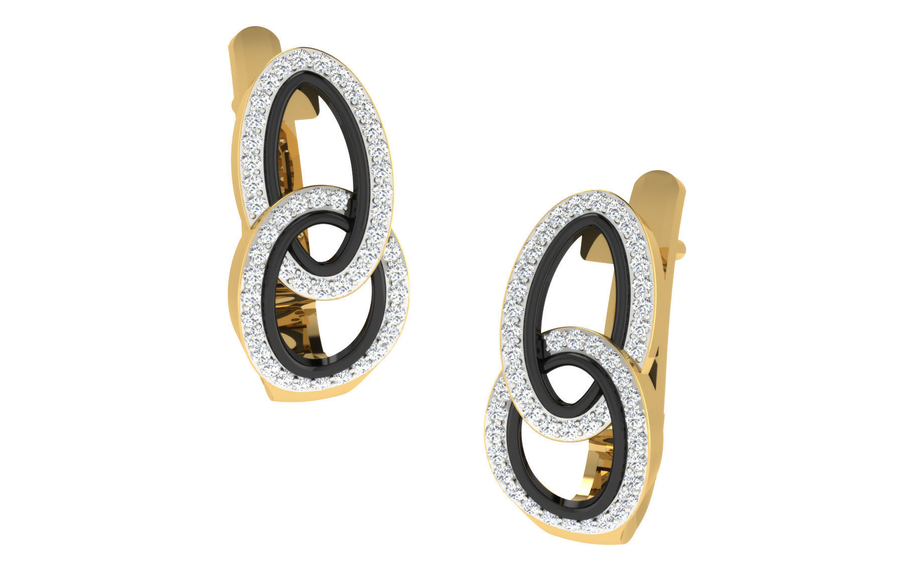 Solitaire Women Drop Earring 3dm STL OBJ FBX Render Details 3D print model_1