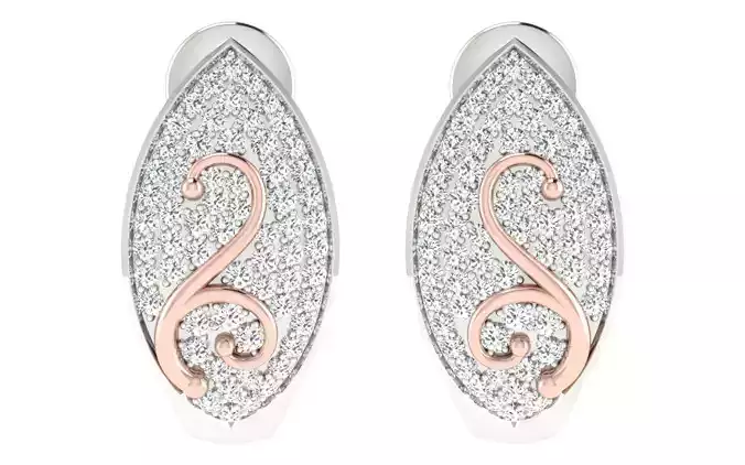 Solitaire Women Drop Earring 3dm STL OBJ FBX Render Details 3D print model