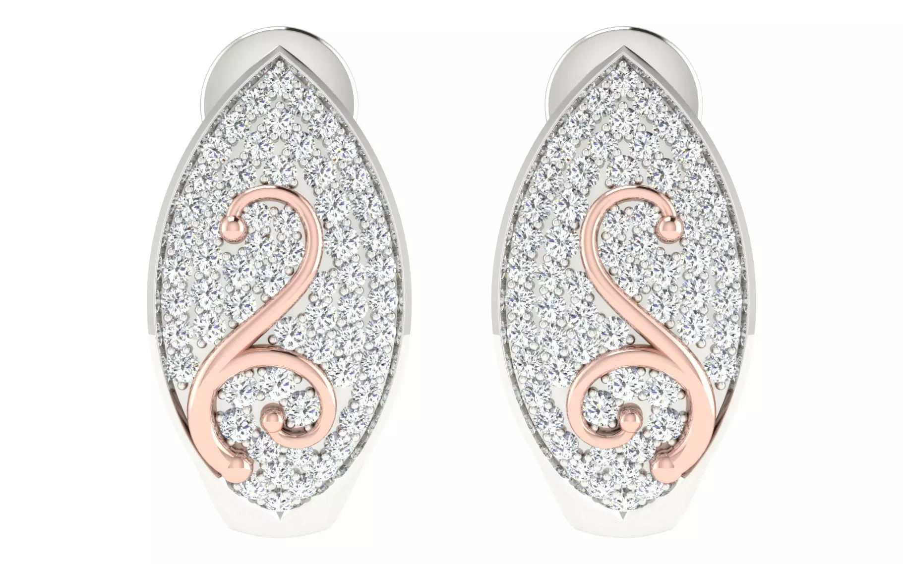 Solitaire Women Drop Earring 3dm STL OBJ FBX Render Details 3D print model_0
