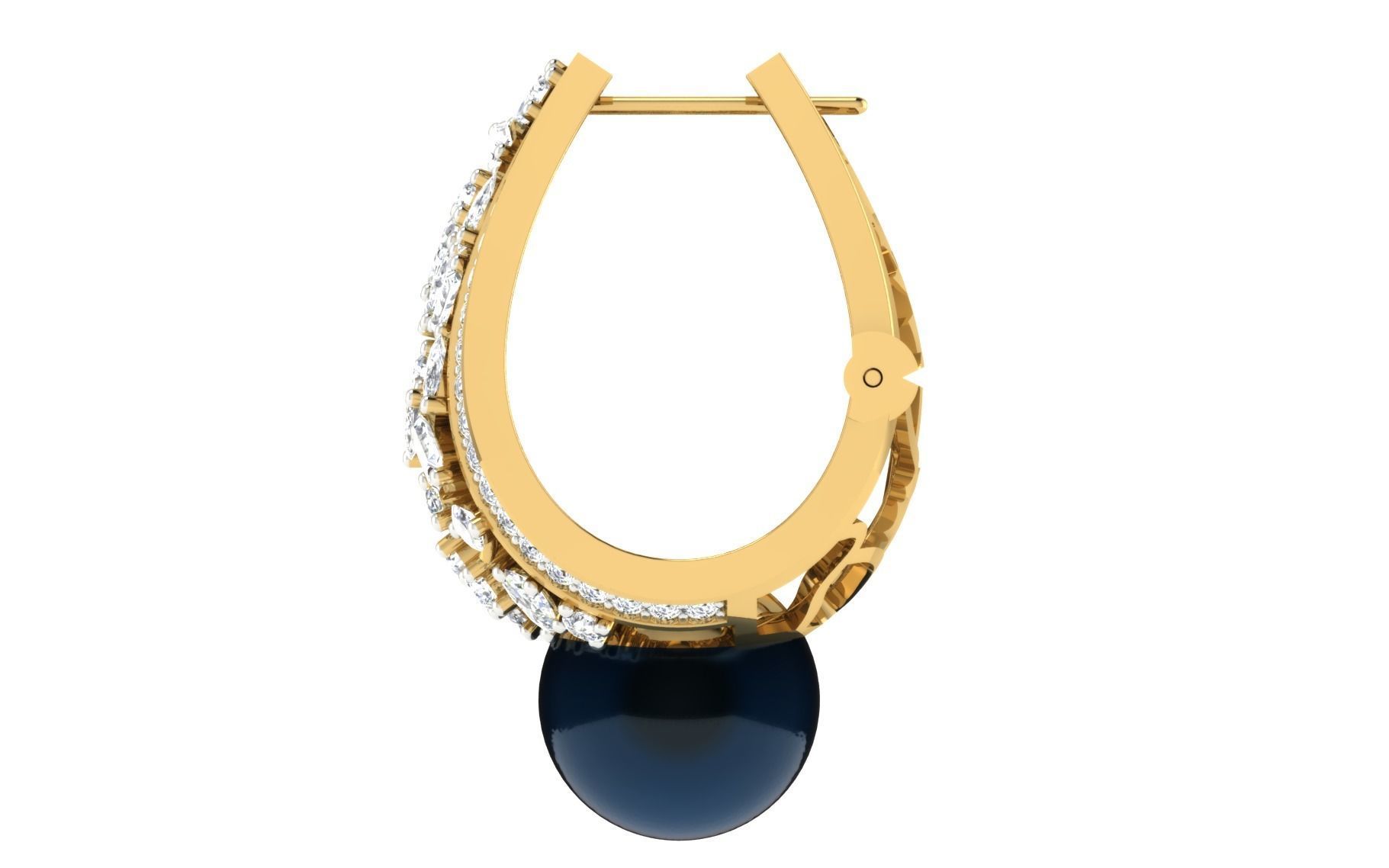 Solitaire Women Drop Earring 3dm STL OBJ FBX Render Details 3D print model_5