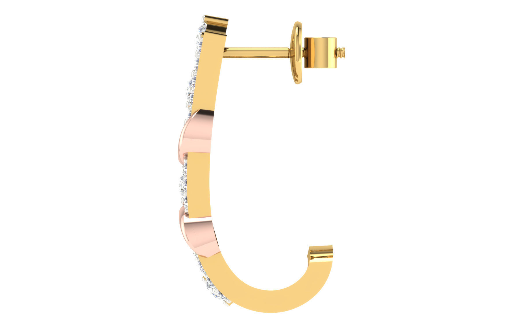 Solitaire Women Drop Earring 3dm STL OBJ FBX Render Details 3D print model_4