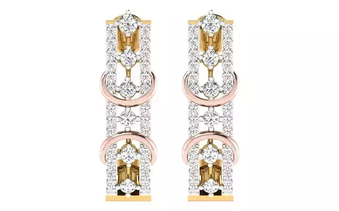 Solitaire Women Drop Earring 3dm STL OBJ FBX Render Details 3D print model