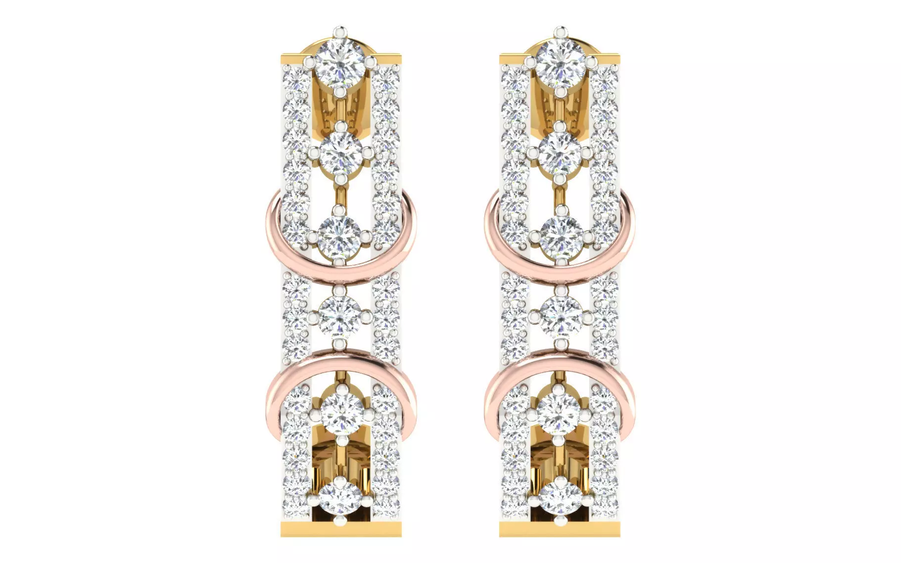 Solitaire Women Drop Earring 3dm STL OBJ FBX Render Details 3D print model_0