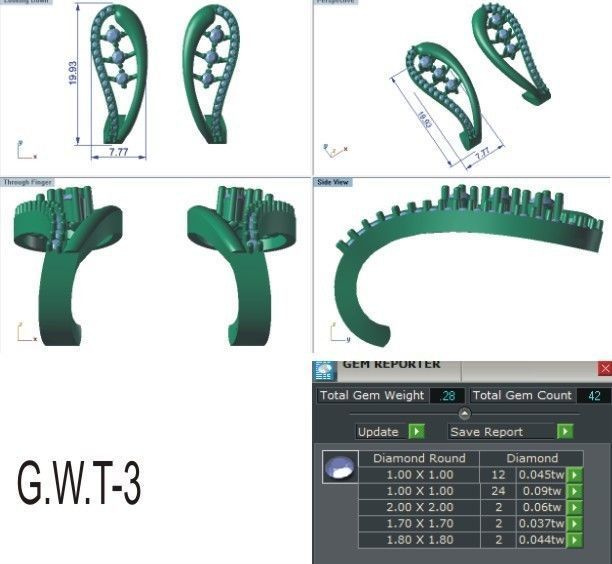 Solitaire Women Drop Earring 3dm STL OBJ FBX Render Details 3D print model_8