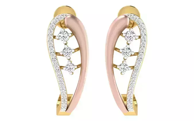 Solitaire Women Drop Earring 3dm STL OBJ FBX Render Details 3D print model