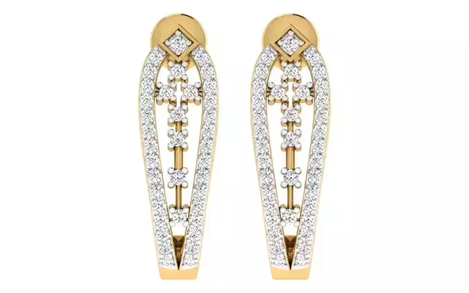 Solitaire Women Drop Earring 3dm STL OBJ FBX Render Details 3D print model