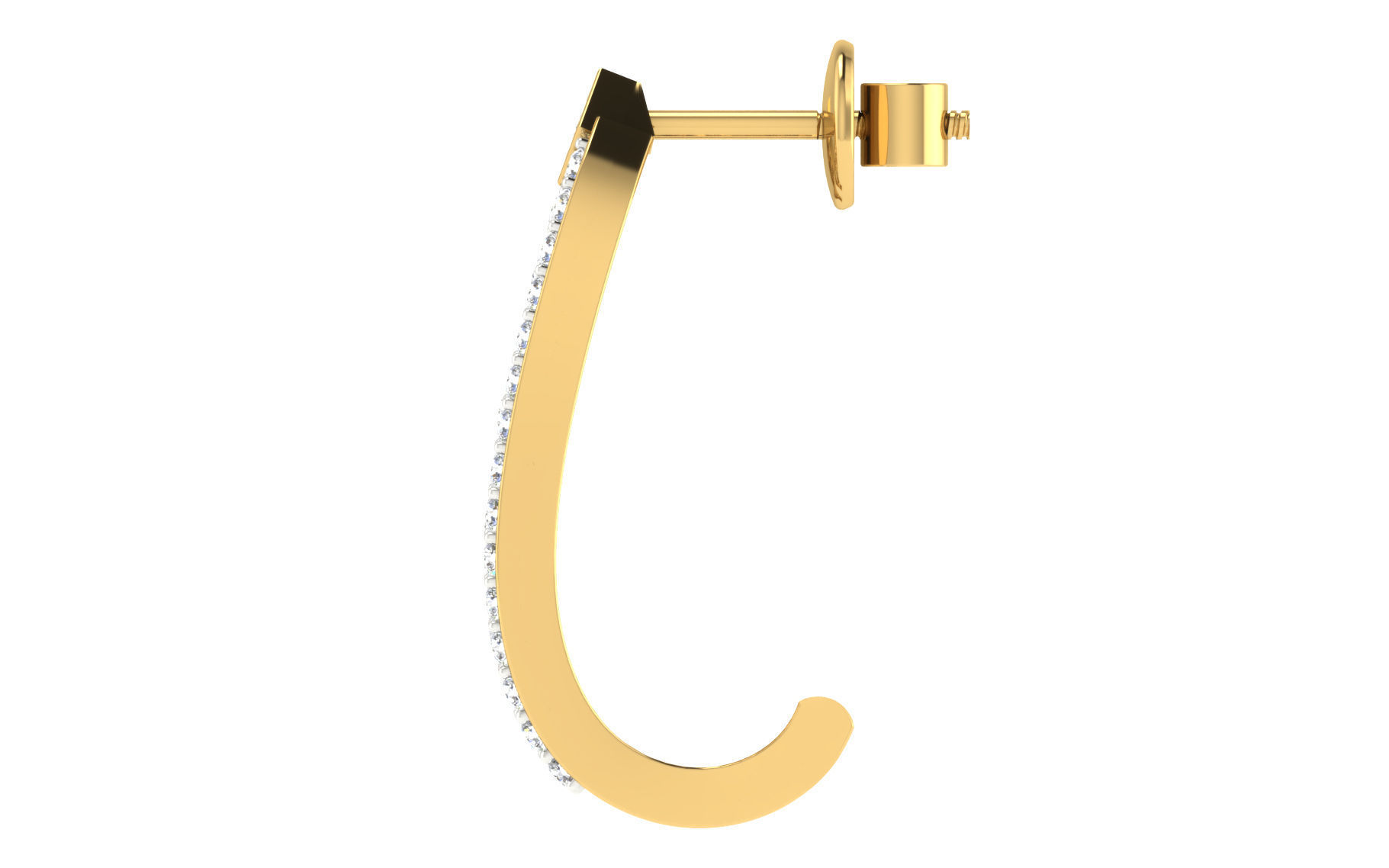 Solitaire Women Drop Earring 3dm STL OBJ FBX Render Details 3D print model_4