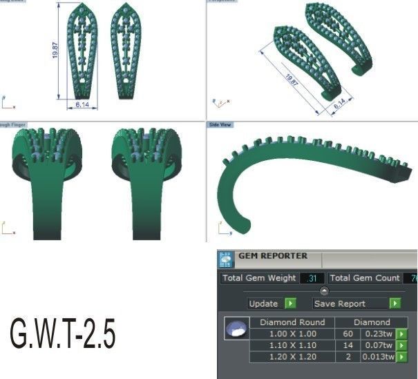 Solitaire Women Drop Earring 3dm STL OBJ FBX Render Details 3D print model_8