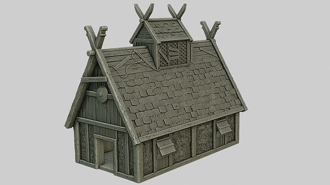 Stylized Viking Village Set of 5 models 3D print model
