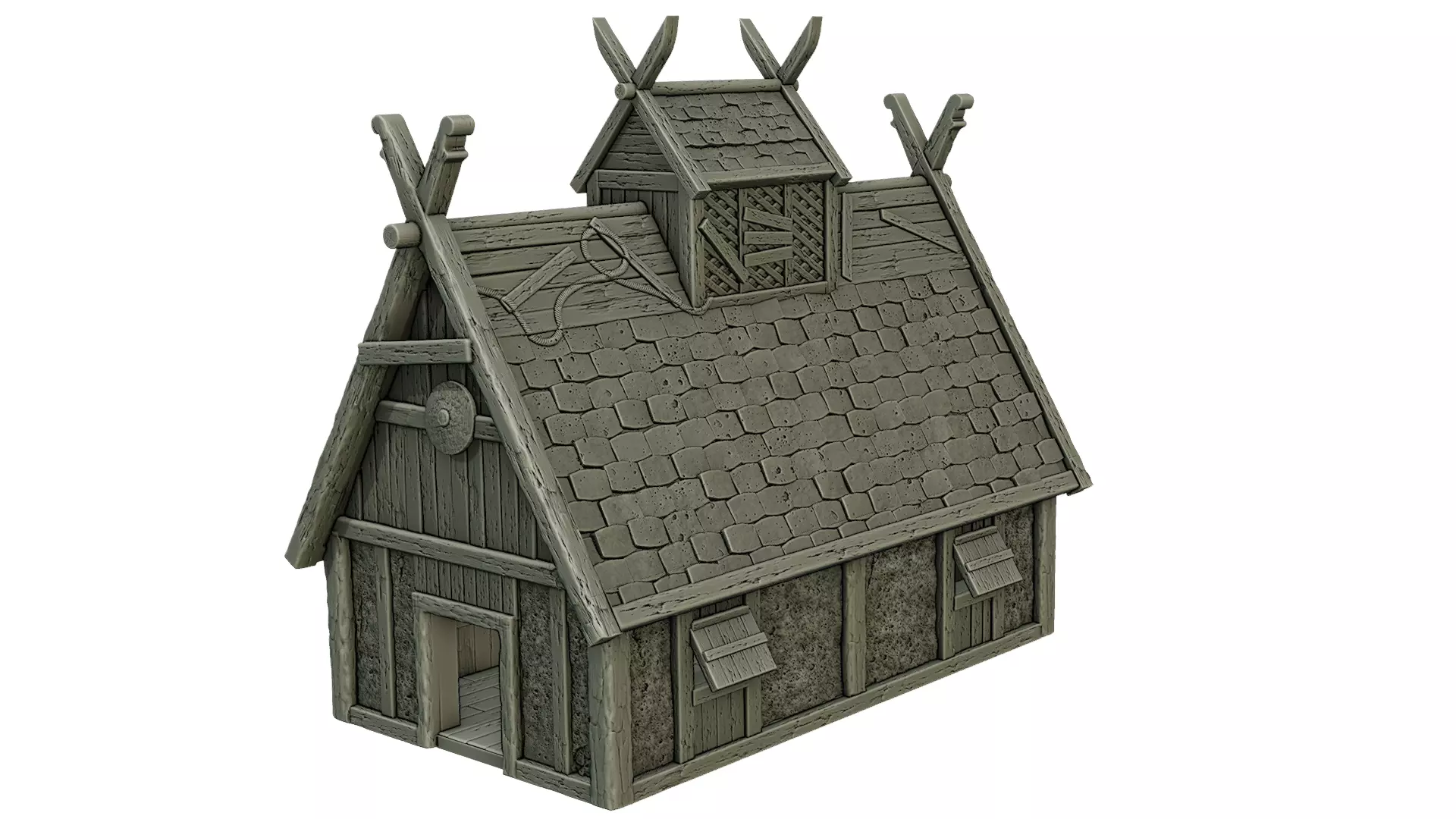 Stylized Viking Village Set of 5 models 3D print model
