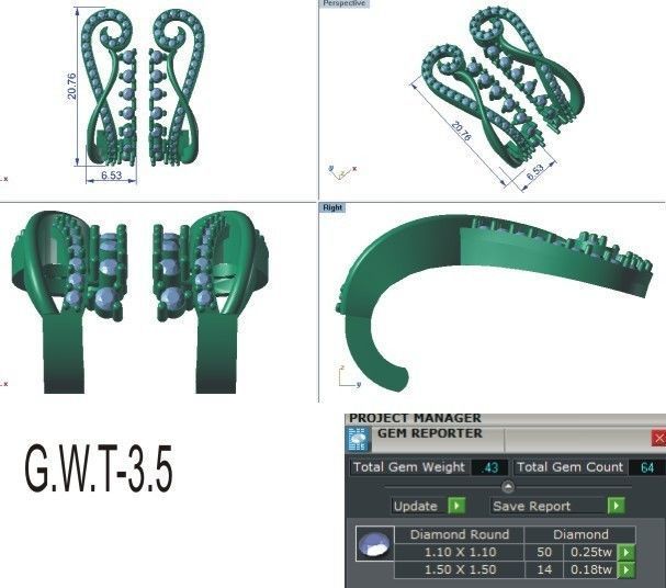 Solitaire Women Drop Earring 3dm STL OBJ FBX Render Details 3D print model_8