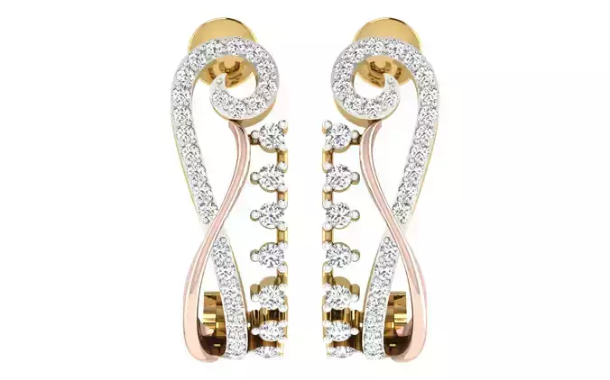 Solitaire Women Drop Earring 3dm STL OBJ FBX Render Details 3D print model