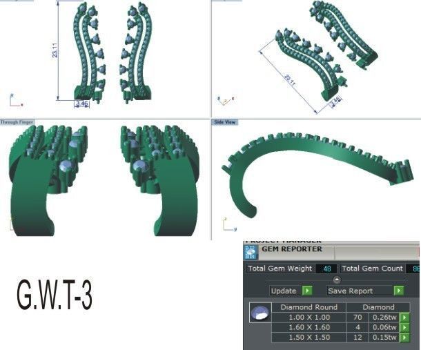 Solitaire Women Drop Earring 3dm STL OBJ FBX Render Details 3D print model_8