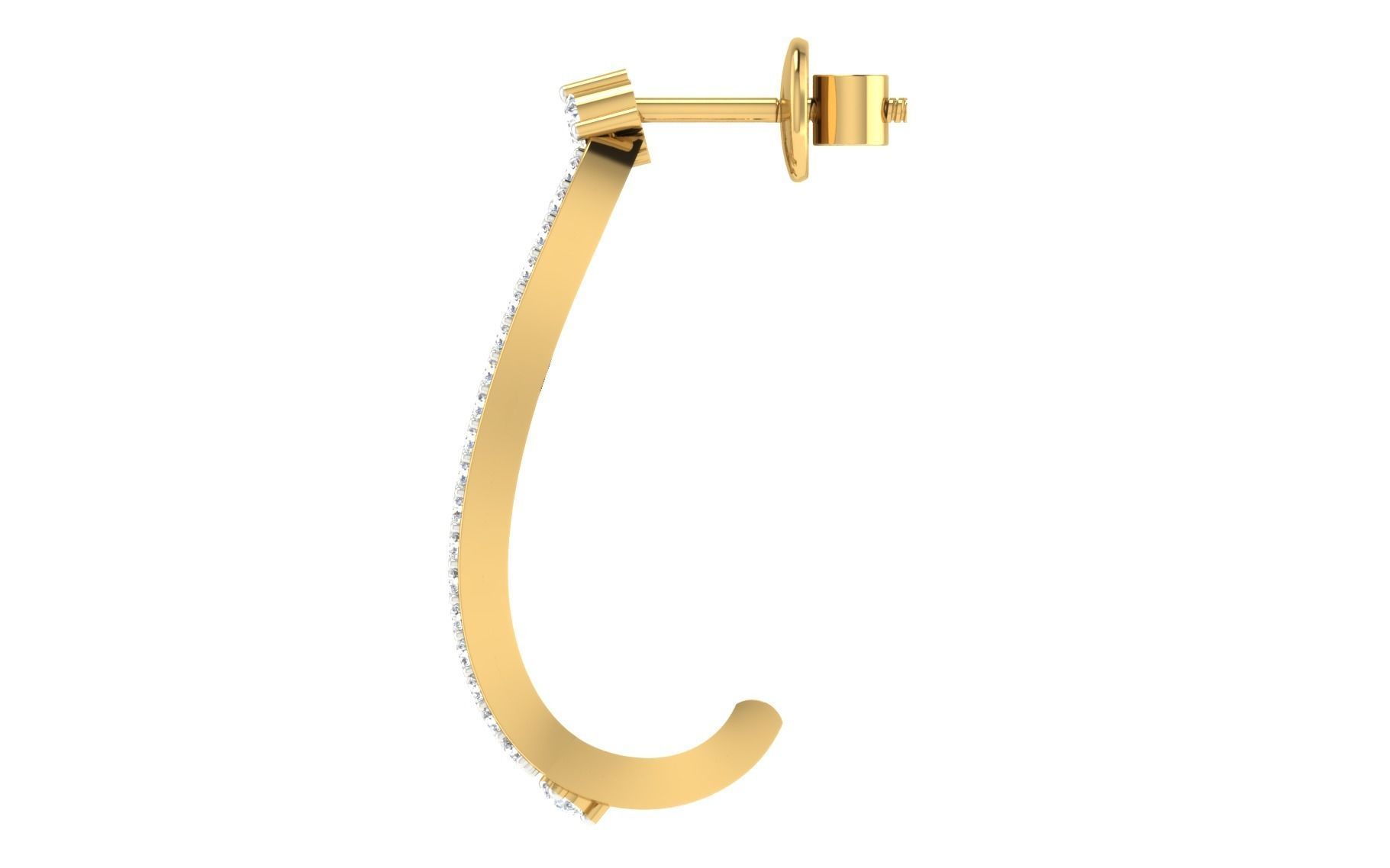Solitaire Women Drop Earring 3dm STL OBJ FBX Render Details 3D print model_5