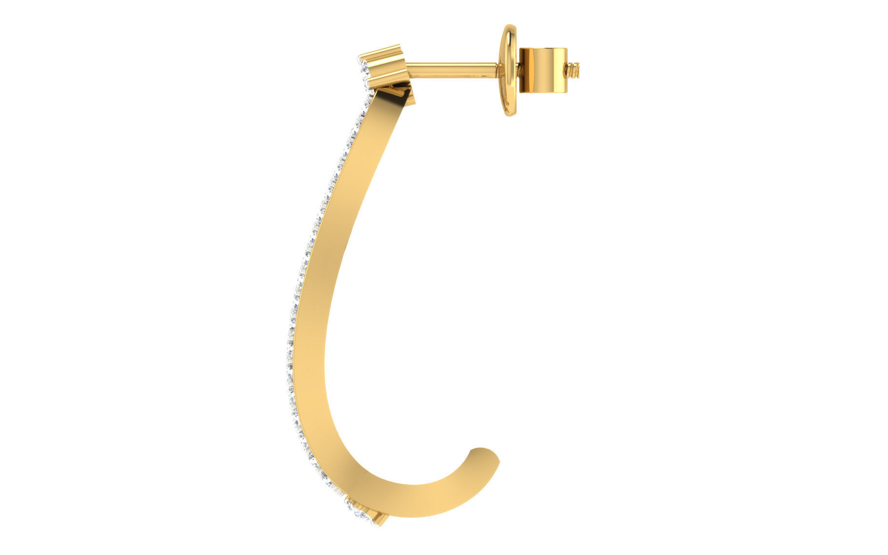 Solitaire Women Drop Earring 3dm STL OBJ FBX Render Details 3D print model_4