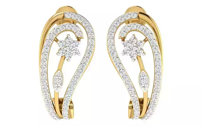 Solitaire Women Drop Earring 3dm STL OBJ FBX Render Details 3D print model