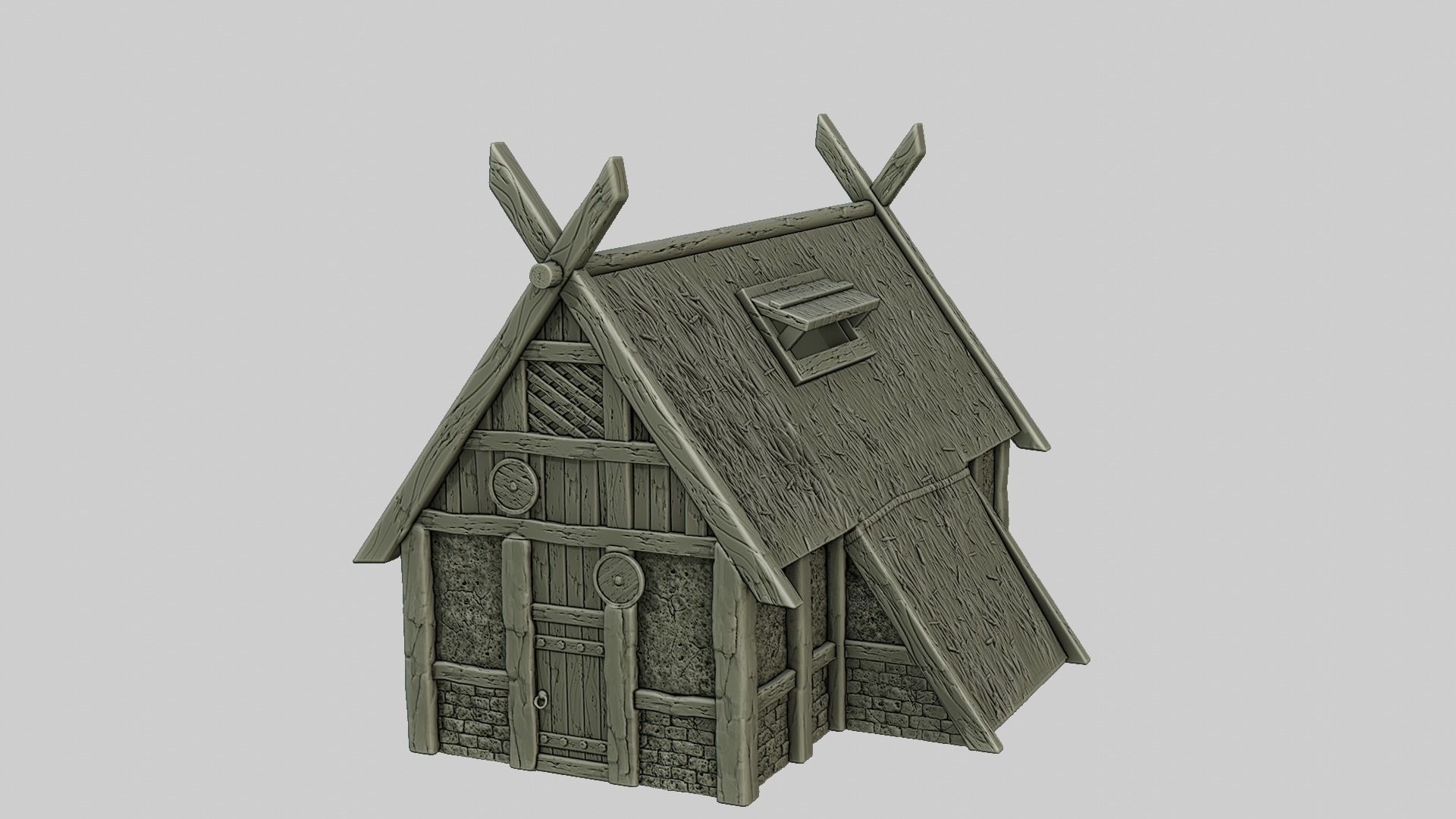 Set 5 models of Stylized Viking Village  3D print model_2