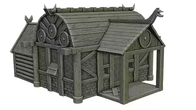 Set 5 models of Stylized Viking Village 