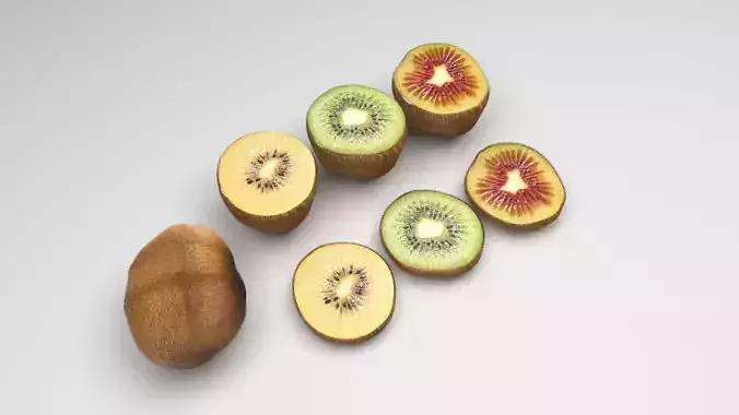 Kiwi Fruits Set With Fur