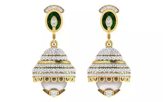 Solitaire Women Drop Earring 3dm STL OBJ FBX Render Details 3D print model