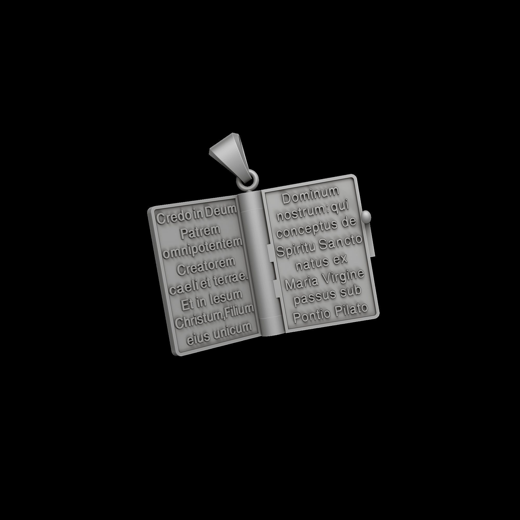 Holy Bible Book Pendant Credo Prayer 3D print model_5