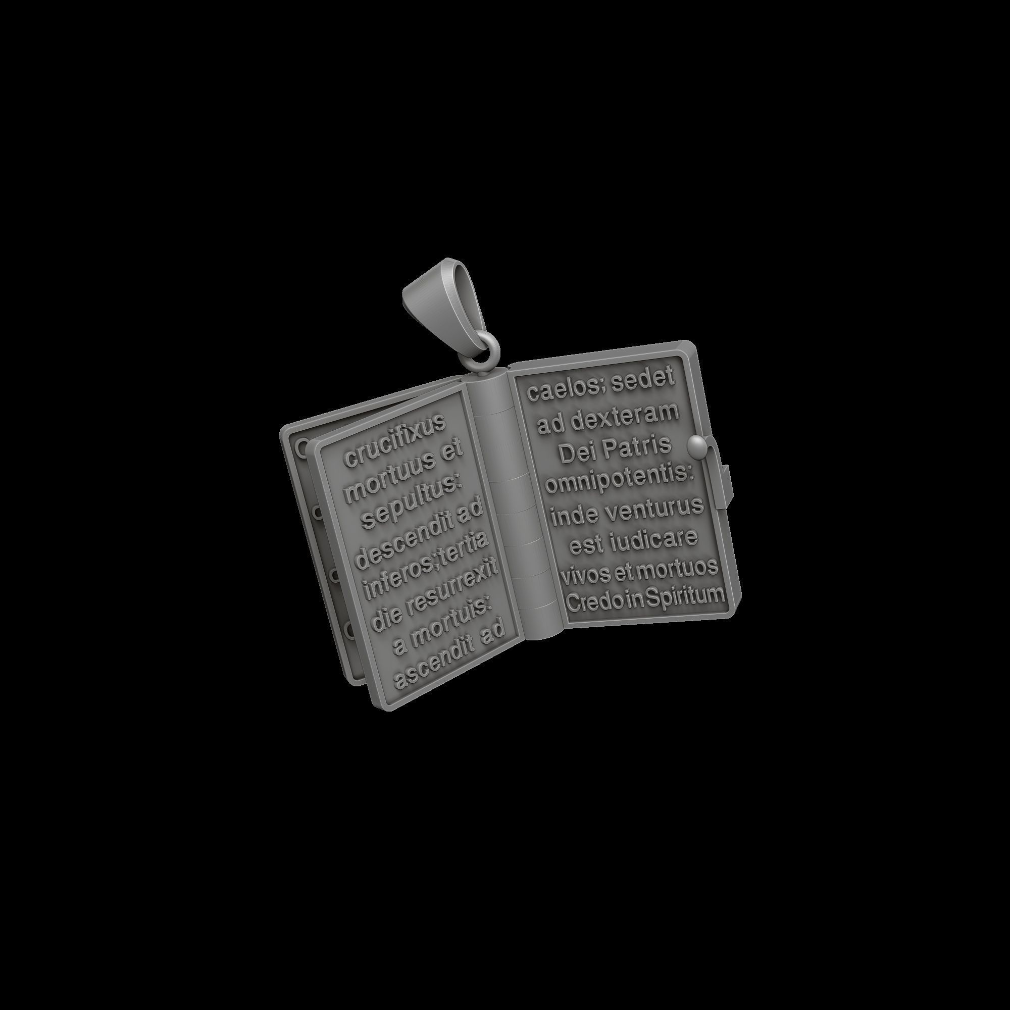 Holy Bible Book Pendant Credo Prayer 3D print model_7
