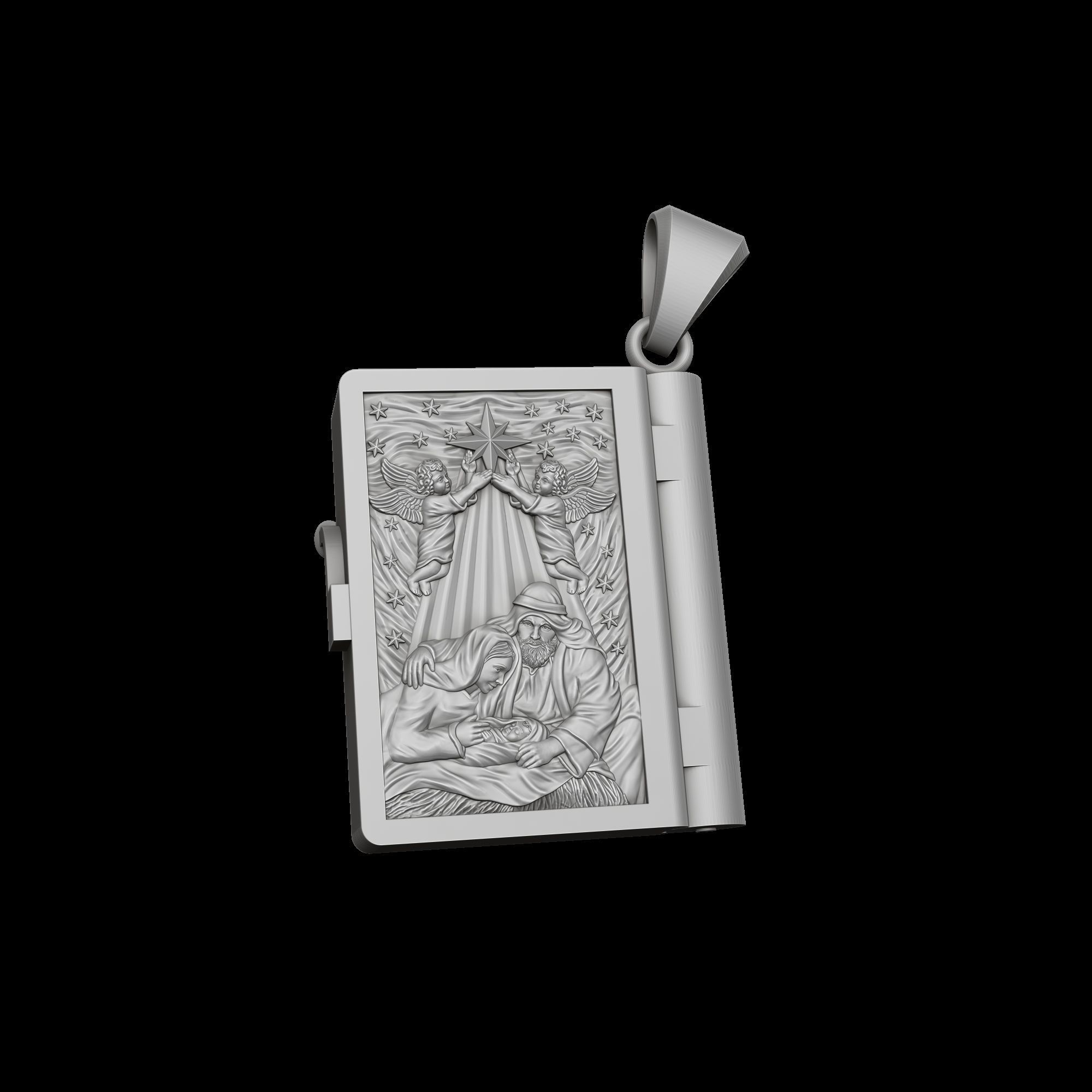 Holy Bible Book Pendant Credo Prayer 3D print model_1