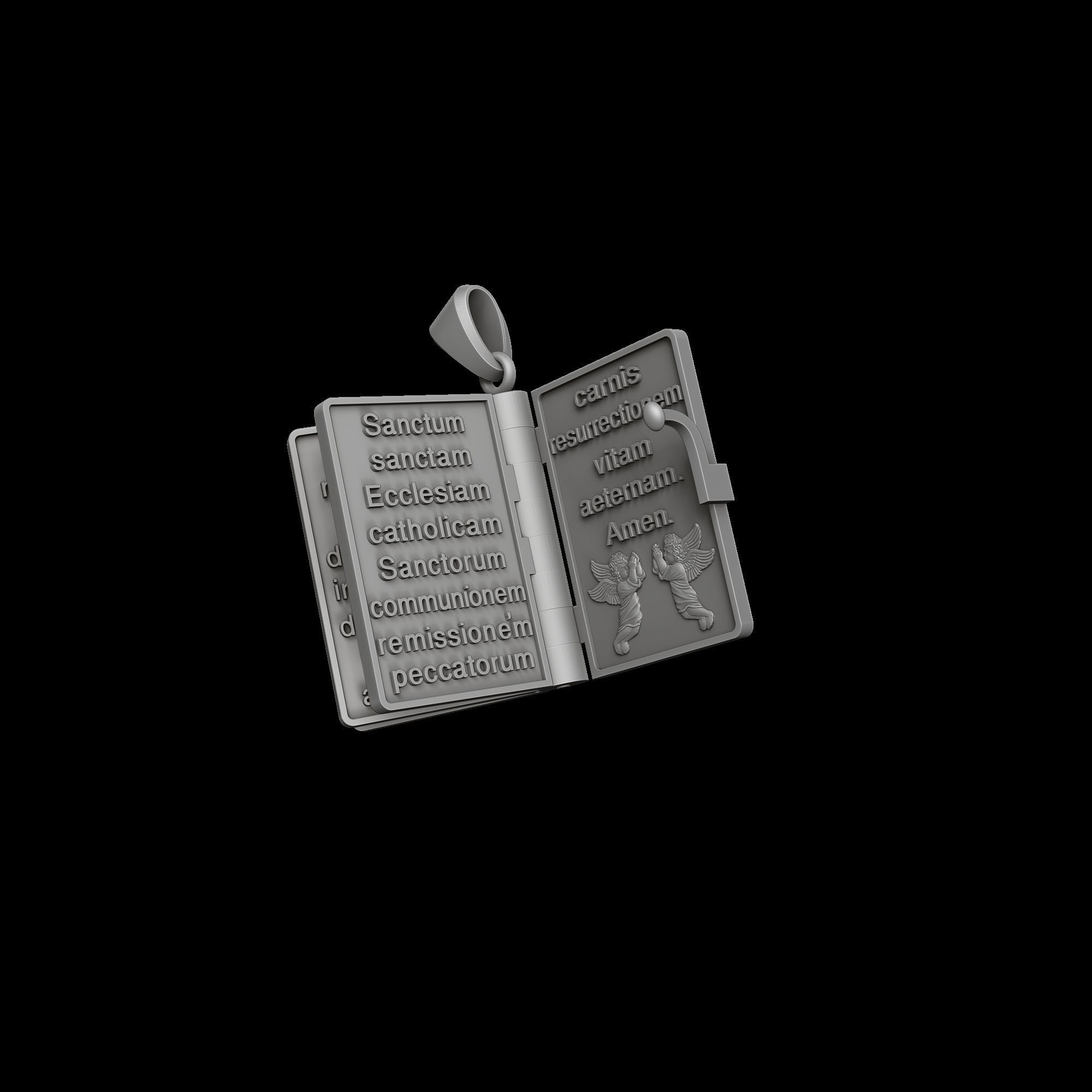 Holy Bible Book Pendant Credo Prayer 3D print model_3