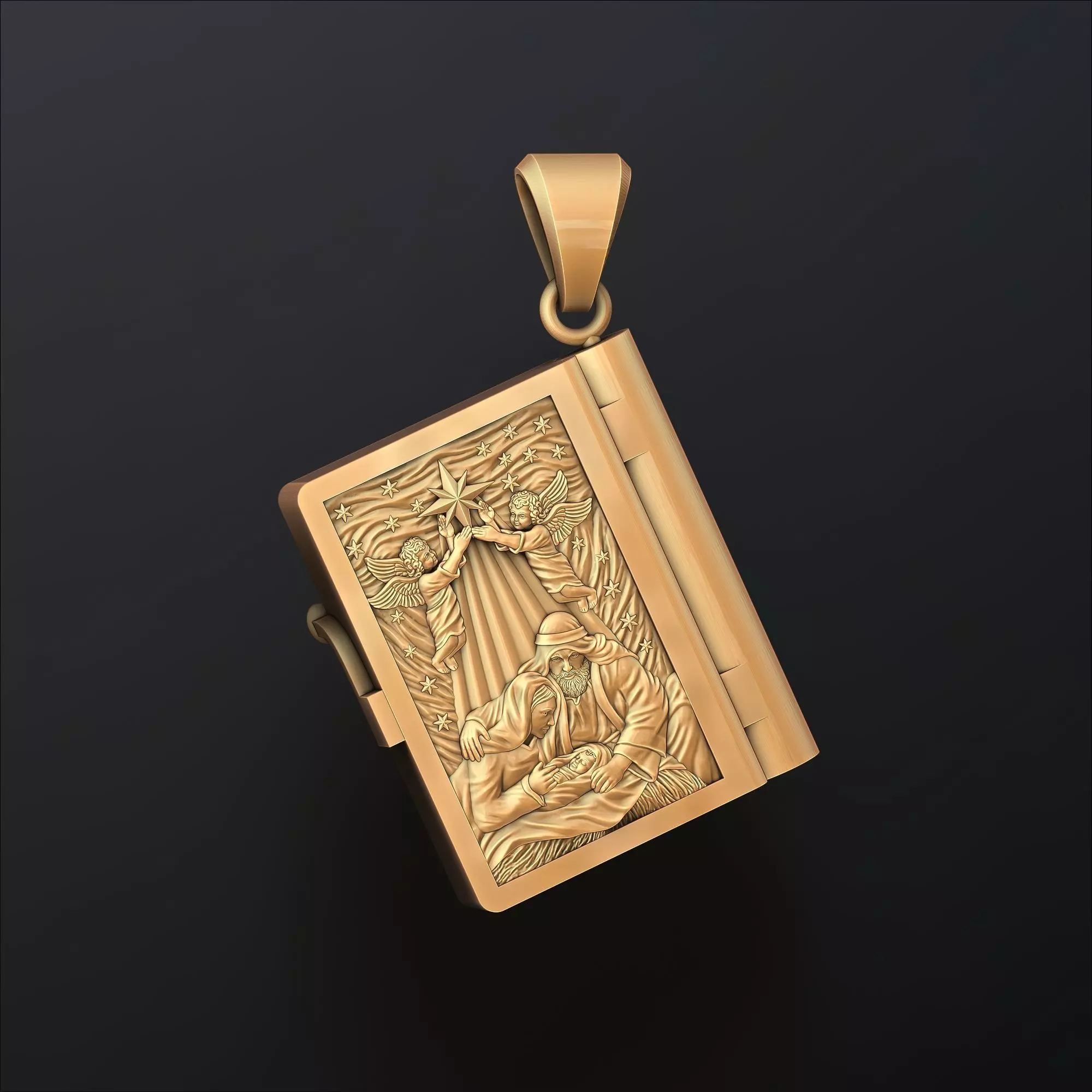 Holy Bible Book Pendant Credo Prayer 3D print model_0