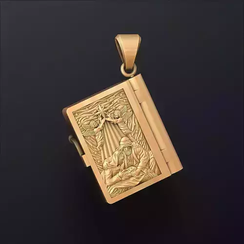 Holy Bible Book Pendant Credo Prayer 3D print model