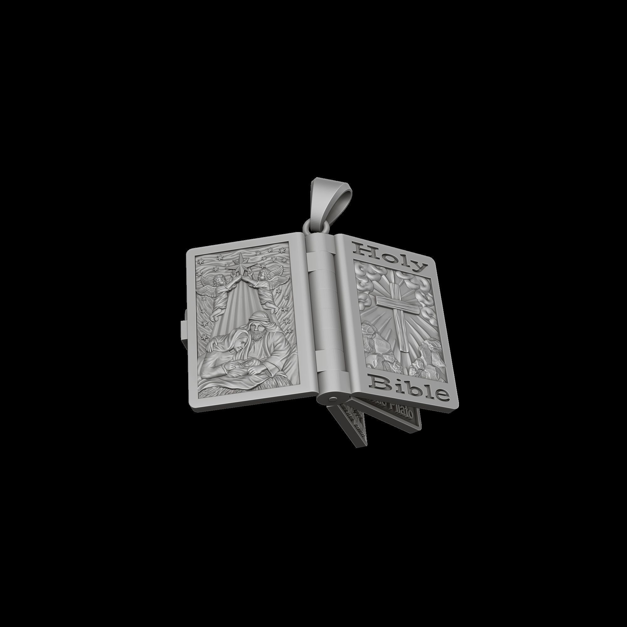 Holy Bible Book Pendant Credo Prayer 3D print model_4
