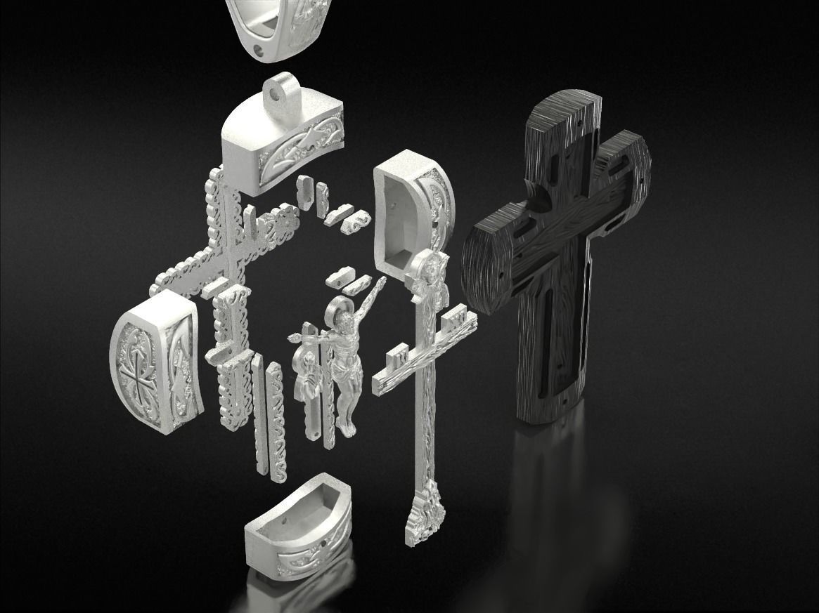 Orthodox cross with a tree 750 3D print model_10