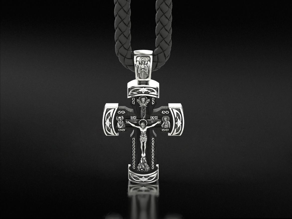 Orthodox cross with a tree 750 3D print model_11