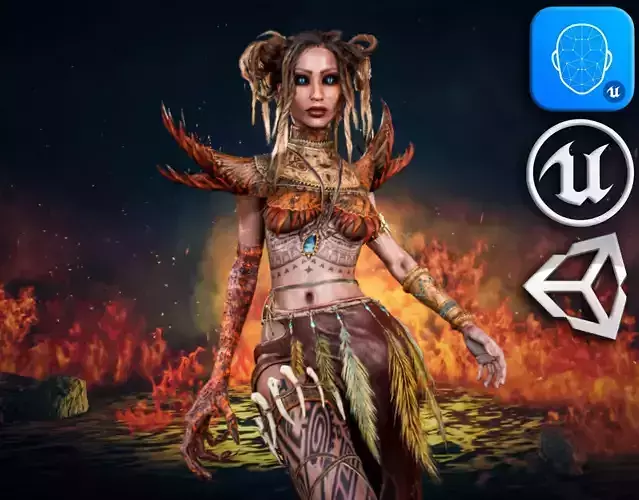Maya Priestess Low-poly 3D model