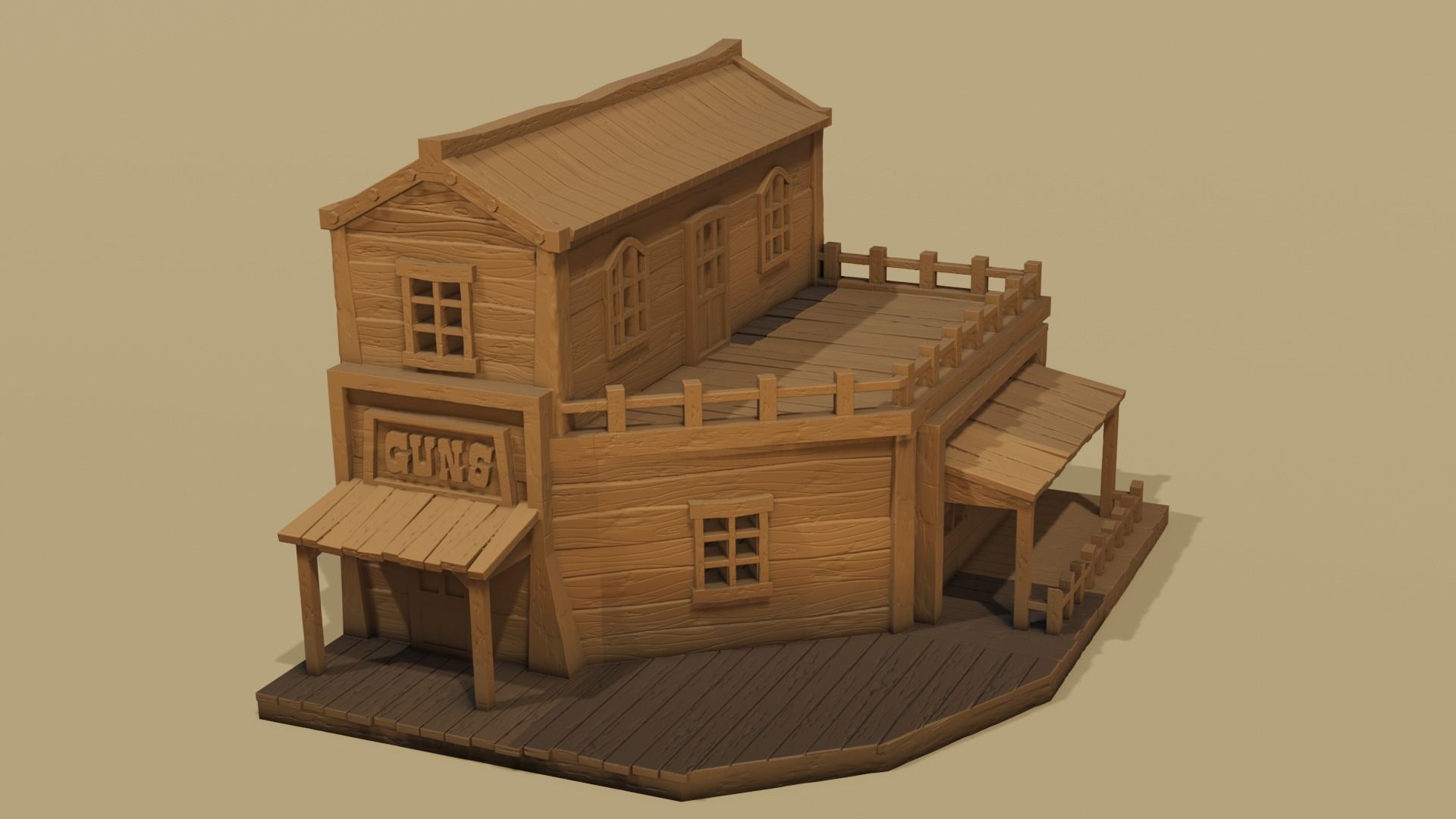 Texas Stylized houses 6 models Part 1 3D print model_4