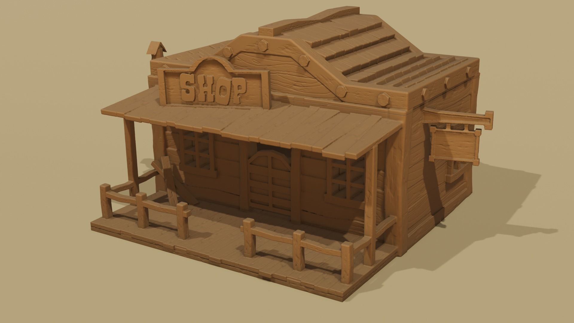 Texas Stylized houses 6 models Part 1 3D print model_2