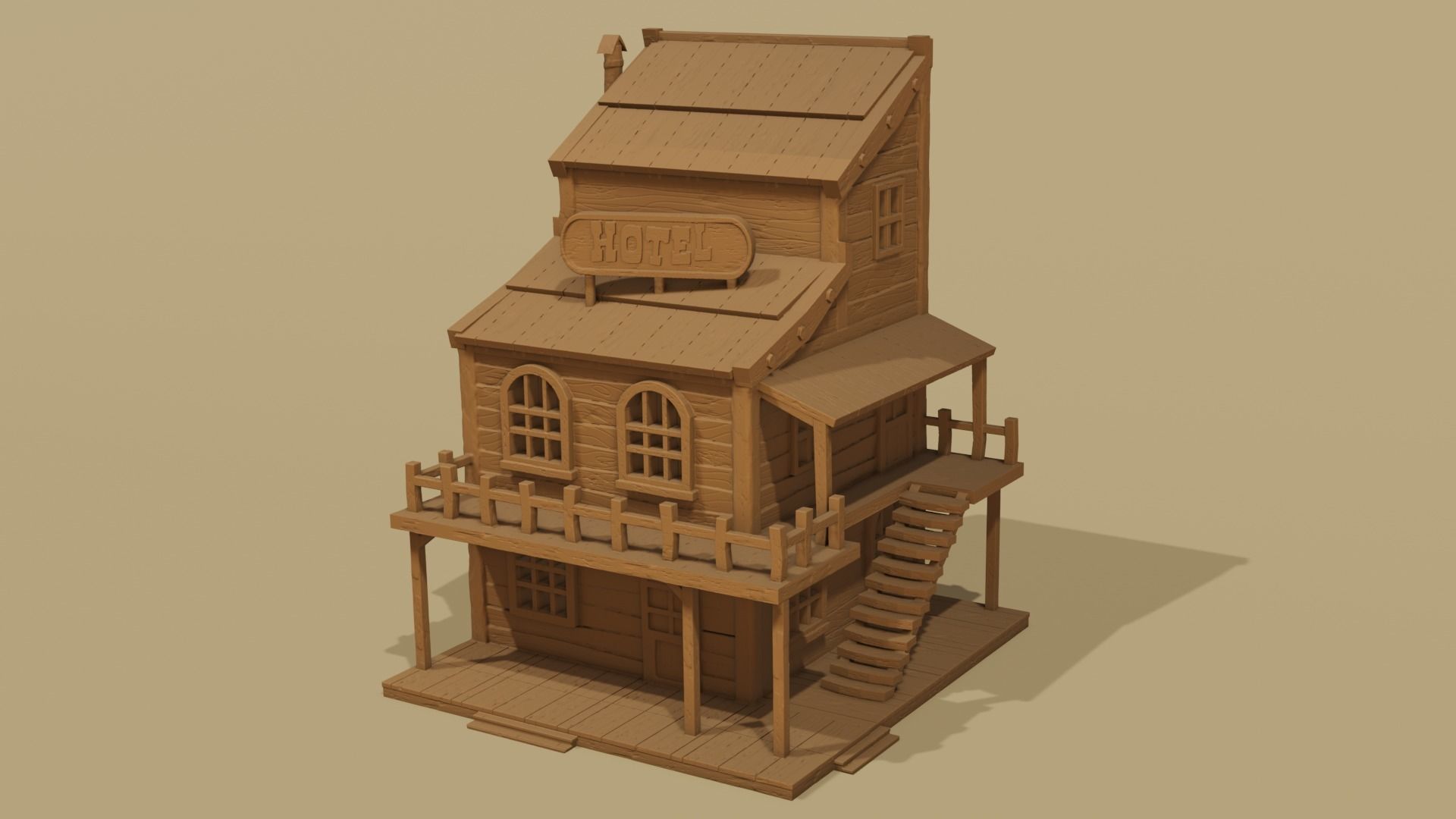 Texas Stylized houses 6 models Part 1 3D print model_1