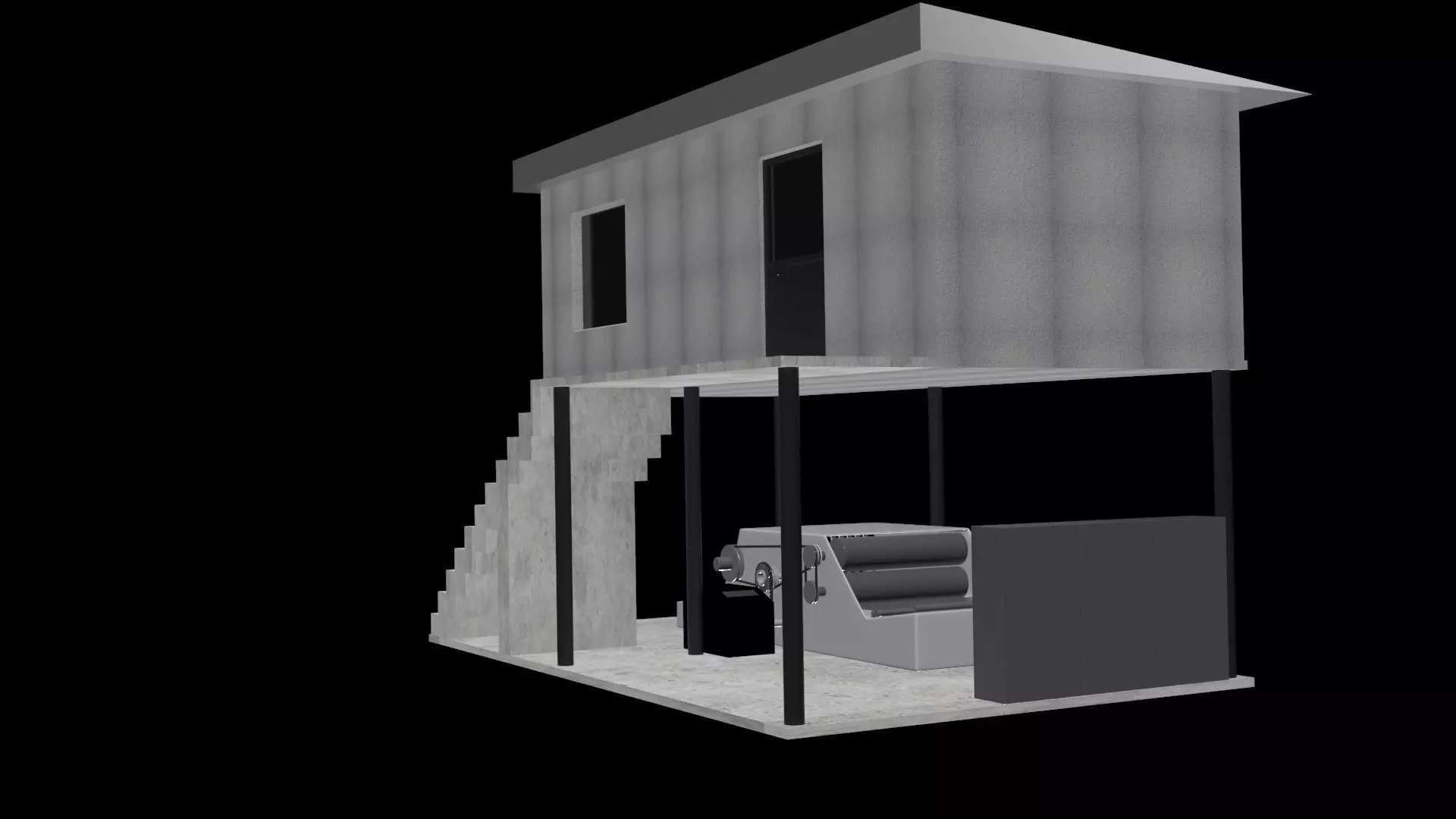 factory 3d model tree house Free low-poly 3D model