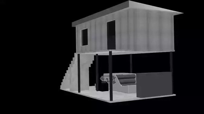 factory 3d model tree house Free low-poly 3D model