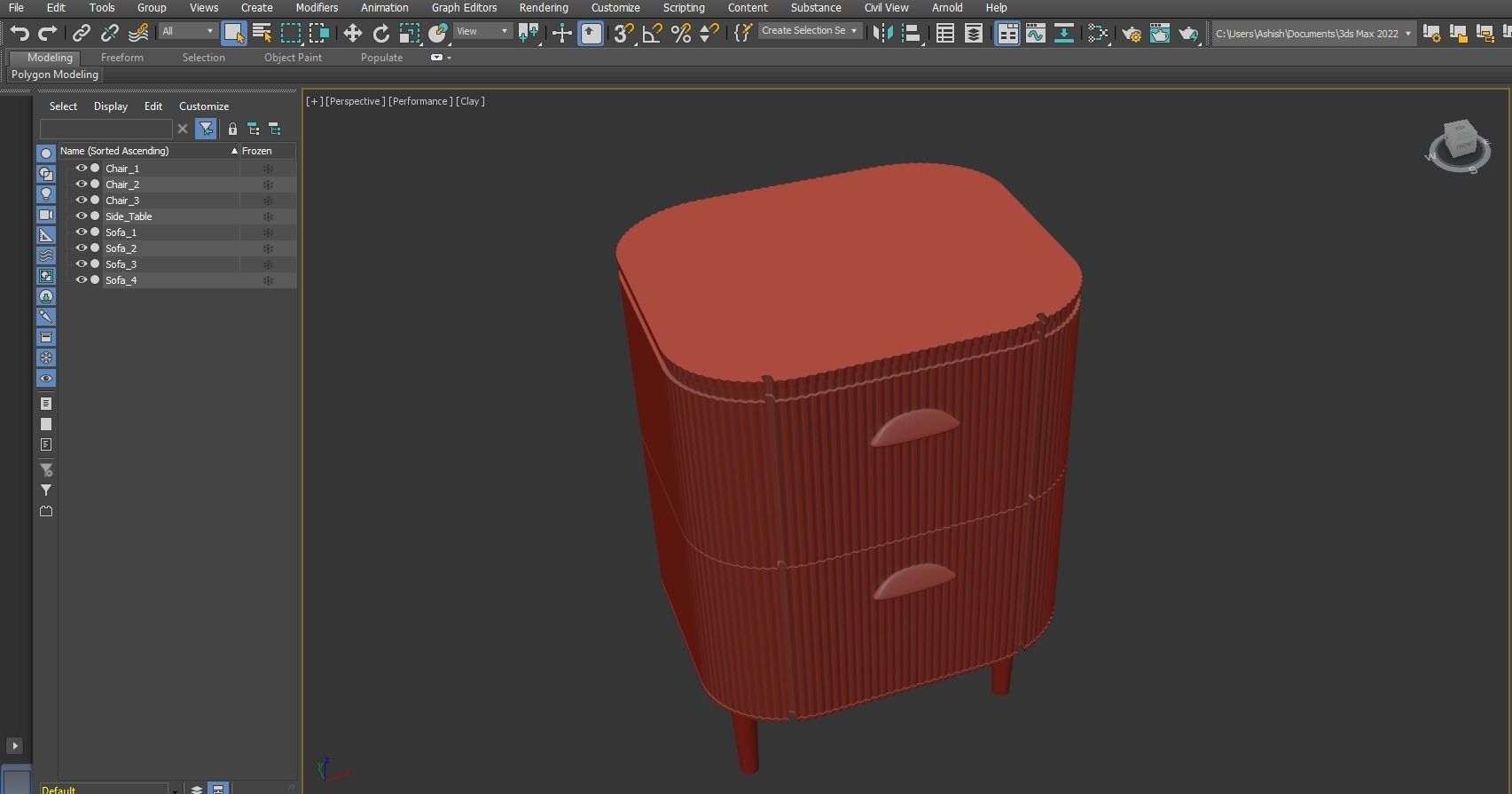 Modern Sofa set 03 3D model_12