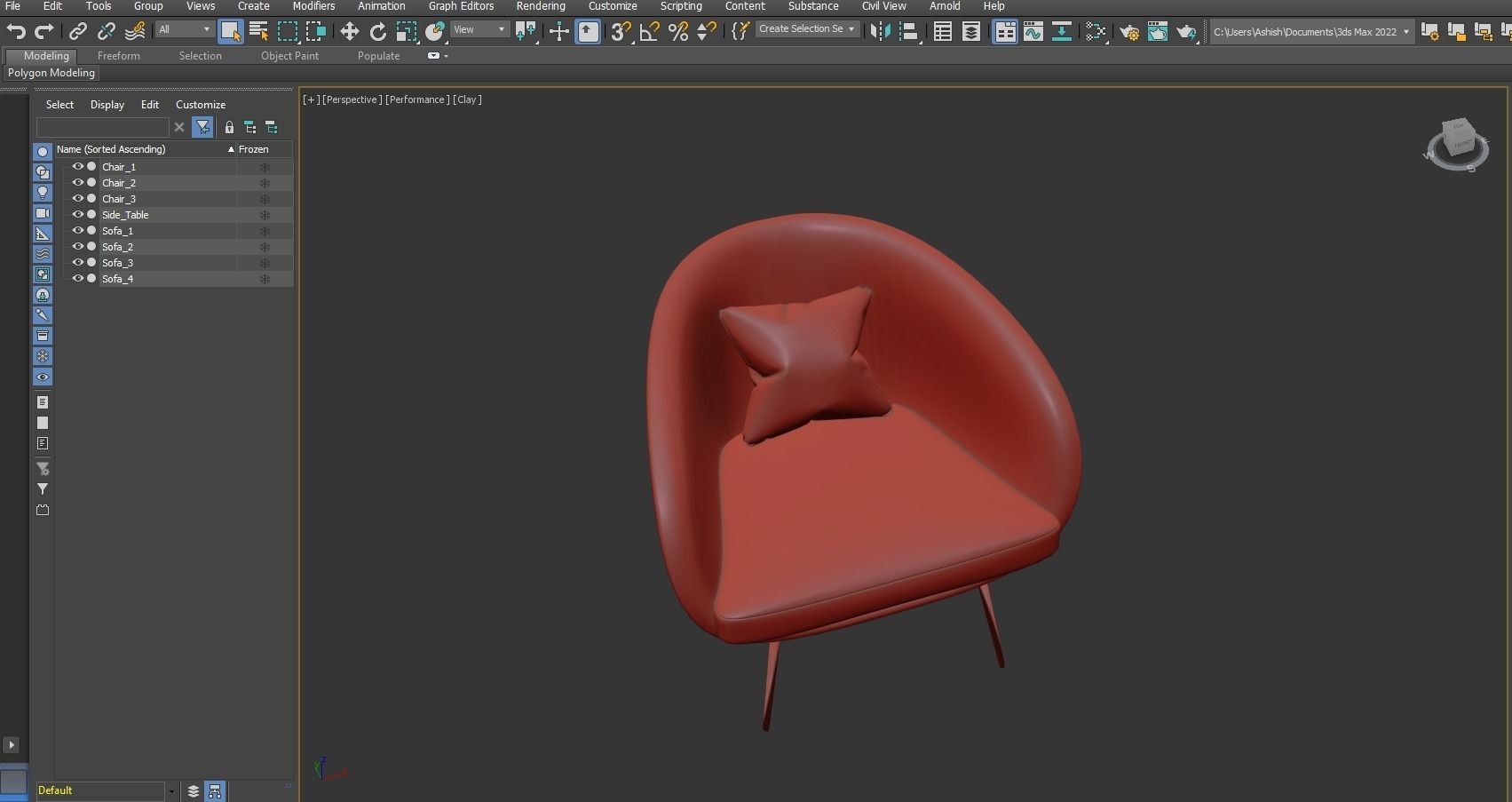 Modern Sofa set 03 3D model_13