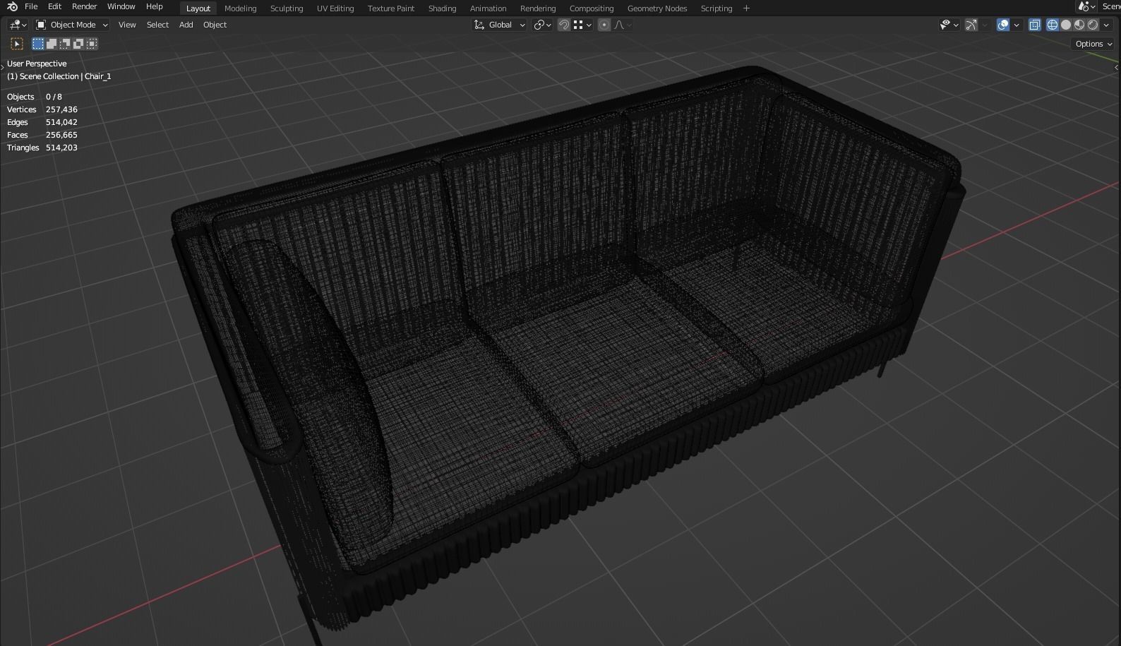 Modern Sofa set 03 3D model_7