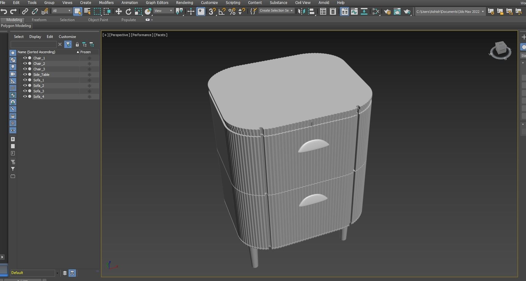 Modern Sofa set 03 3D model_11