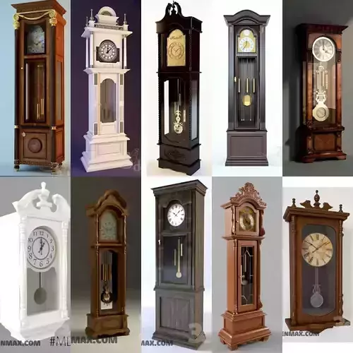 Classic Clock Collection - Vol 01 - 10 Item 3D model 3D model