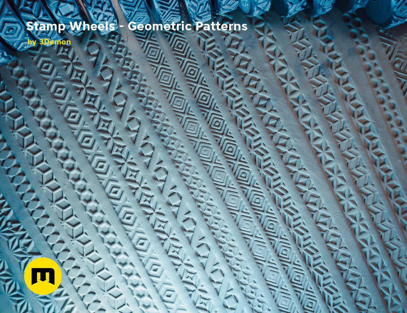 Stamp Wheels for Clay - Geometric Patterns 3D print model_10