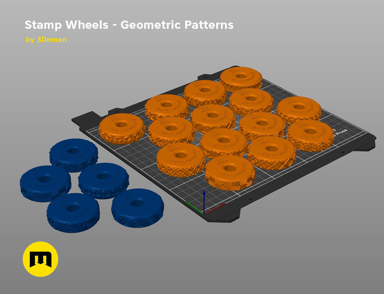Stamp Wheels for Clay - Geometric Patterns 3D print model_3