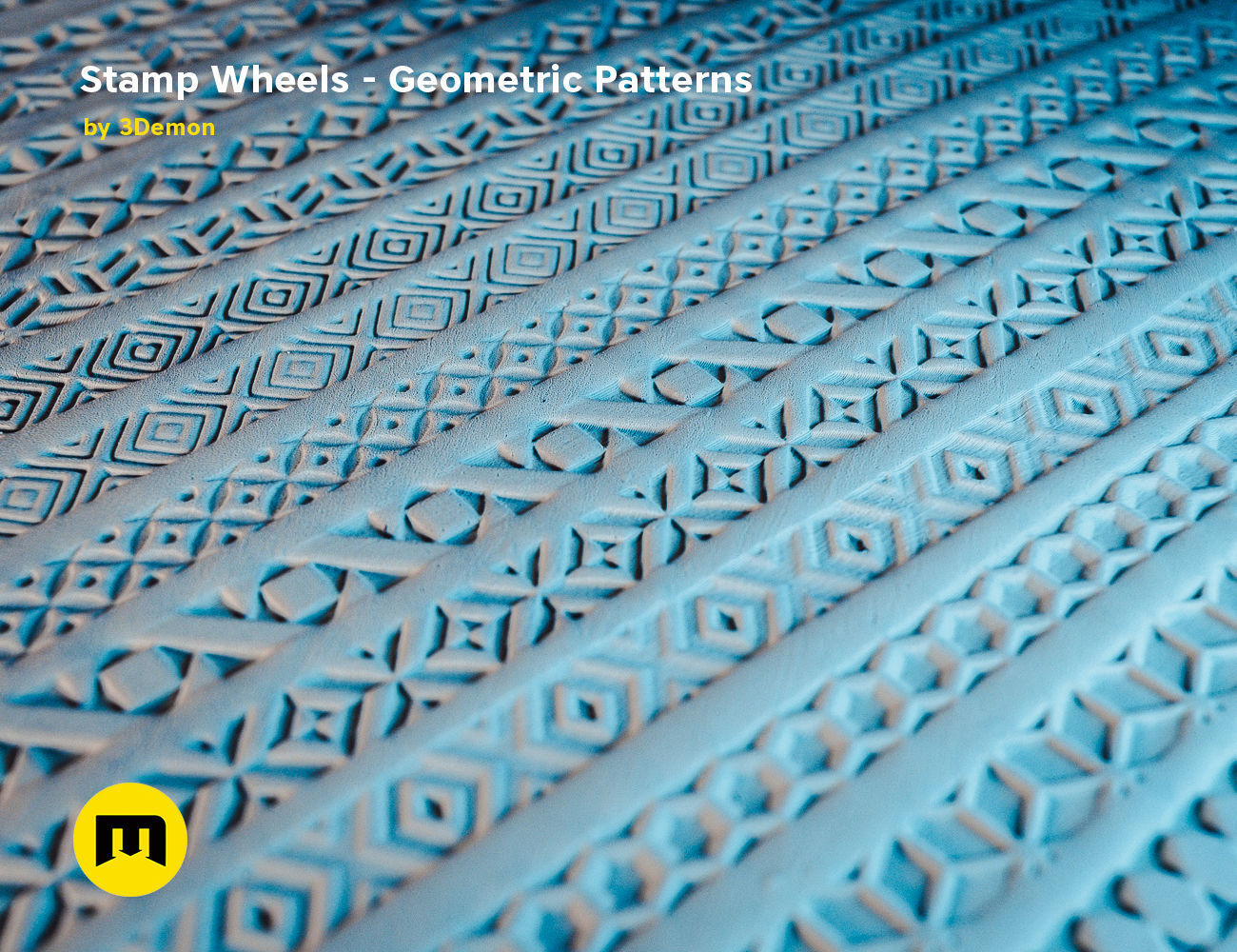 Stamp Wheels for Clay - Geometric Patterns 3D print model_6
